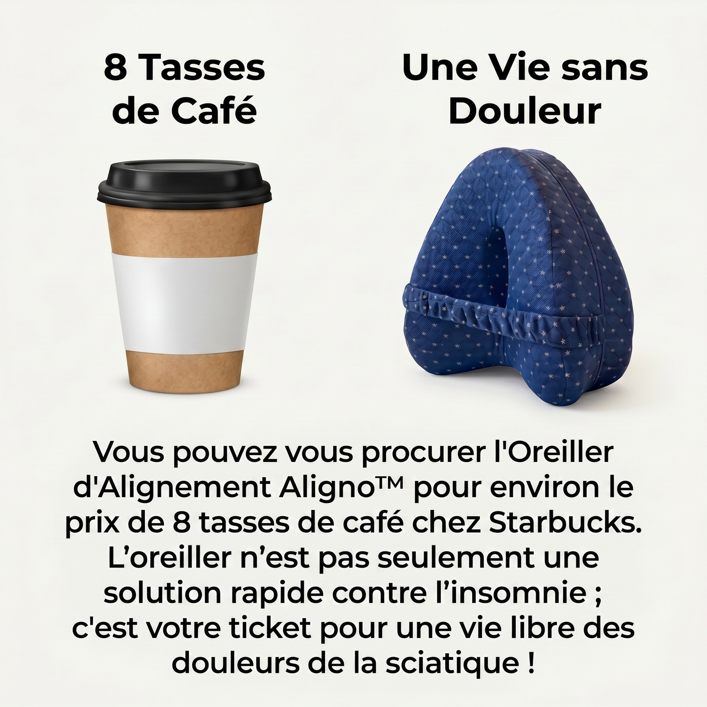 Aligno™ coussin d'alignement — le soutien qui accompagne tes nuits