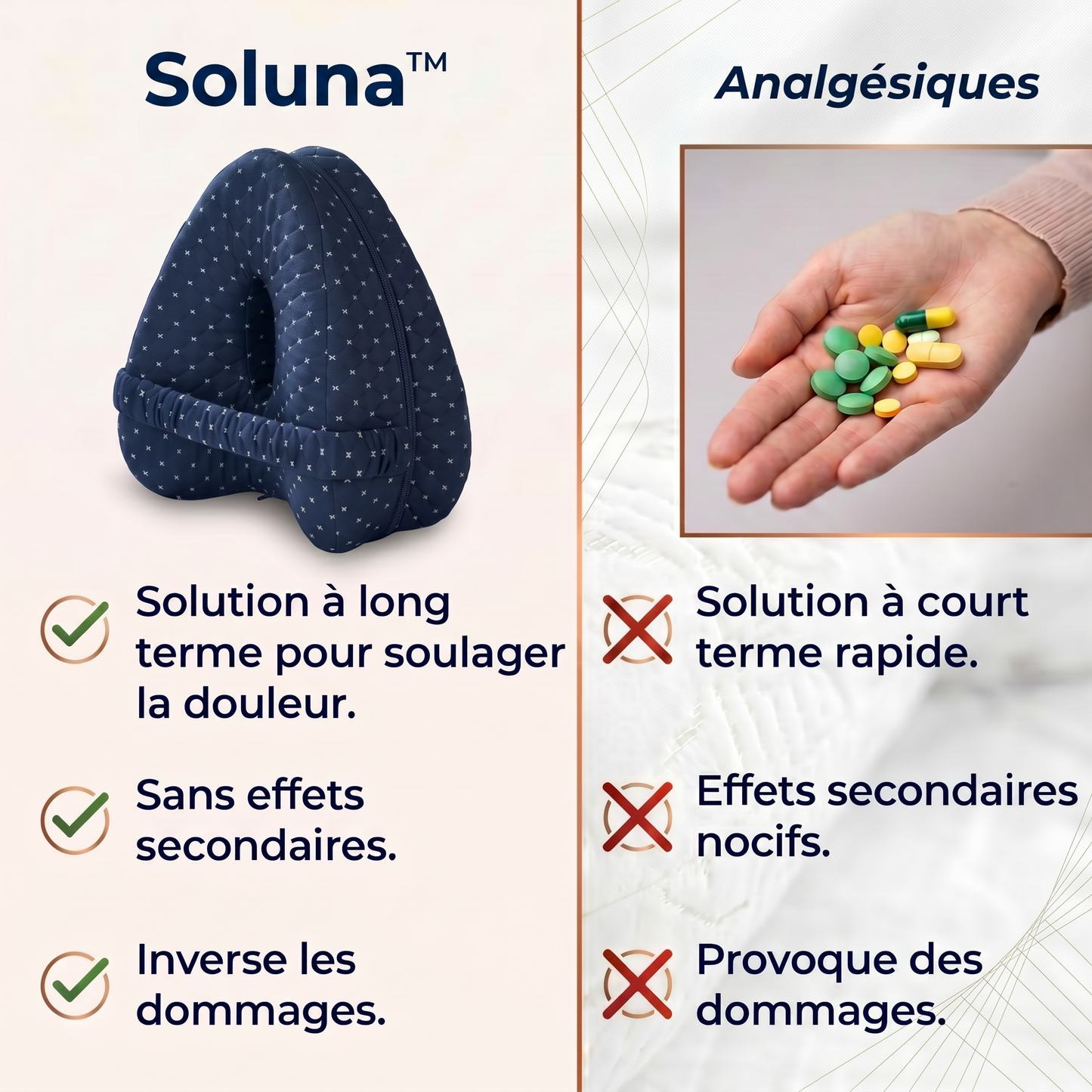 Soluna™ coussin d'alignement — le soutien qui accompagne tes nuits