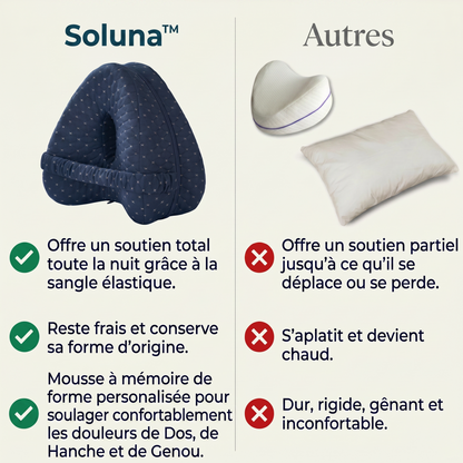 Soluna™ coussin d'alignement — le soutien qui accompagne tes nuits