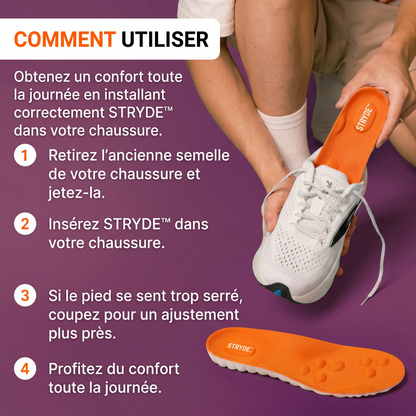 STRYDE™ semelles orthopédiques à support de voûte — soulagement instantané