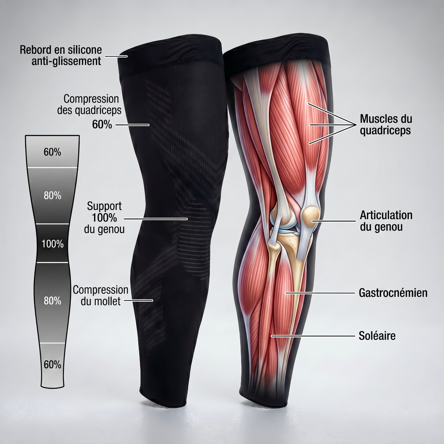 KNEEFLEX™ PRO manchons de compression — soulagement dès le premier pas