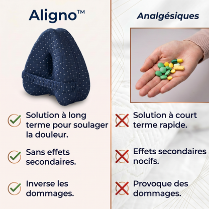 Aligno™ coussin d'alignement — le soutien qui accompagne tes nuits